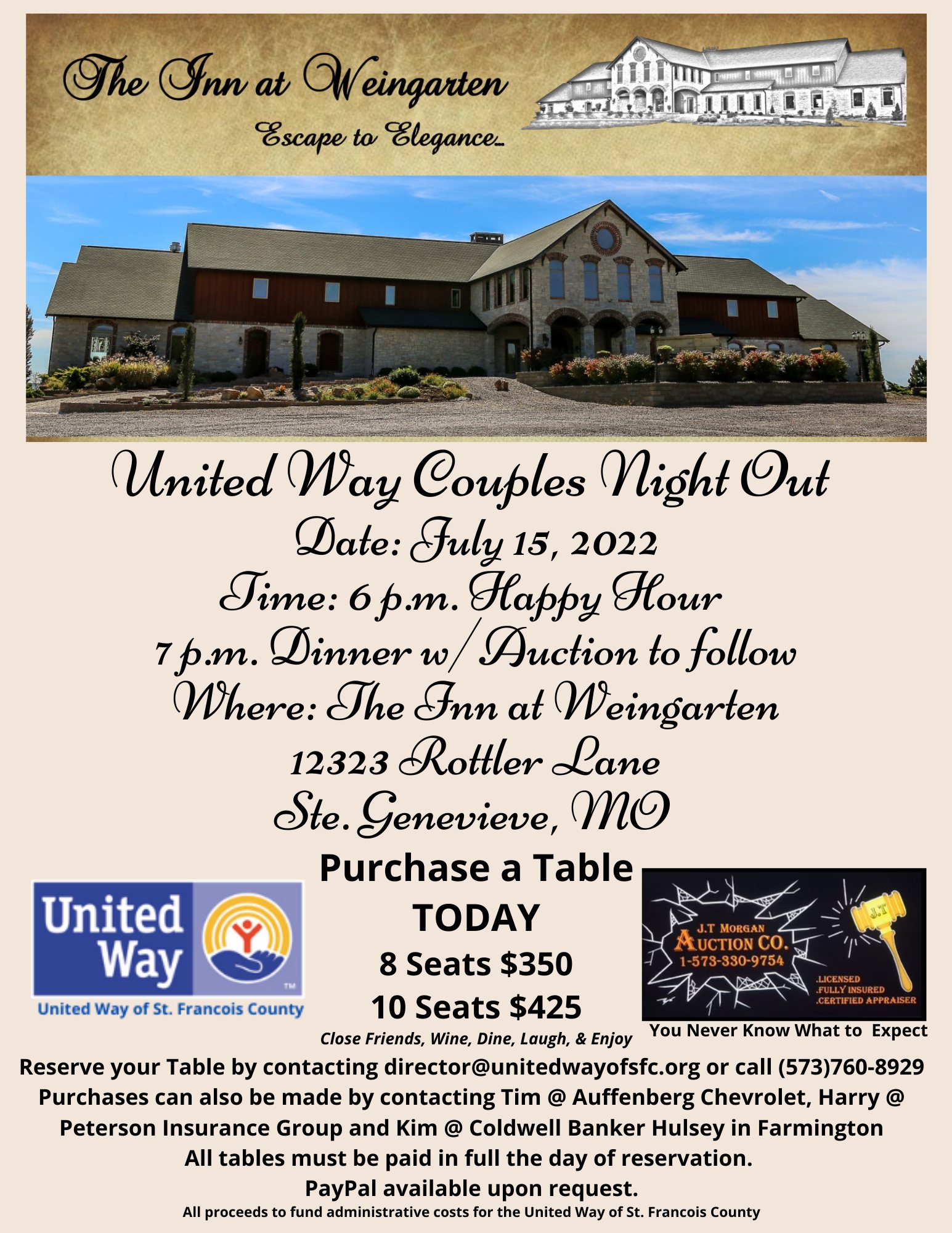 Couple's Night Out United Way Fundraiser